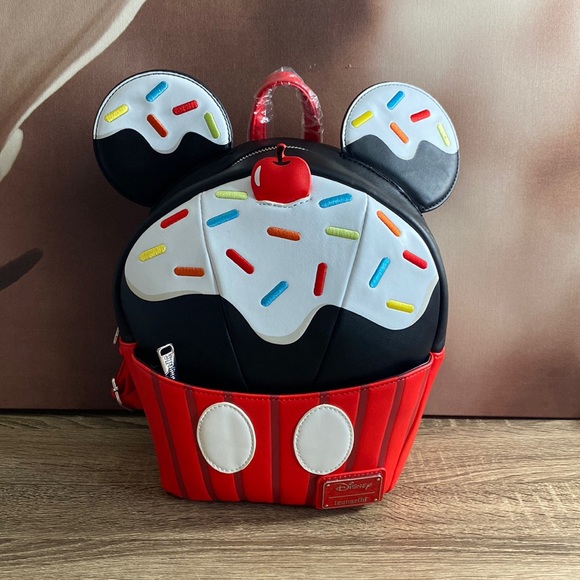 Loungefly Mickey Cupcake Sprinkles Mini Backpack NWT - Picture 1 of 6